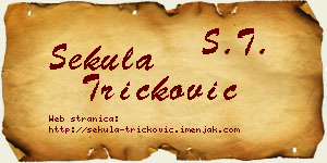 Sekula Tričković vizit kartica
